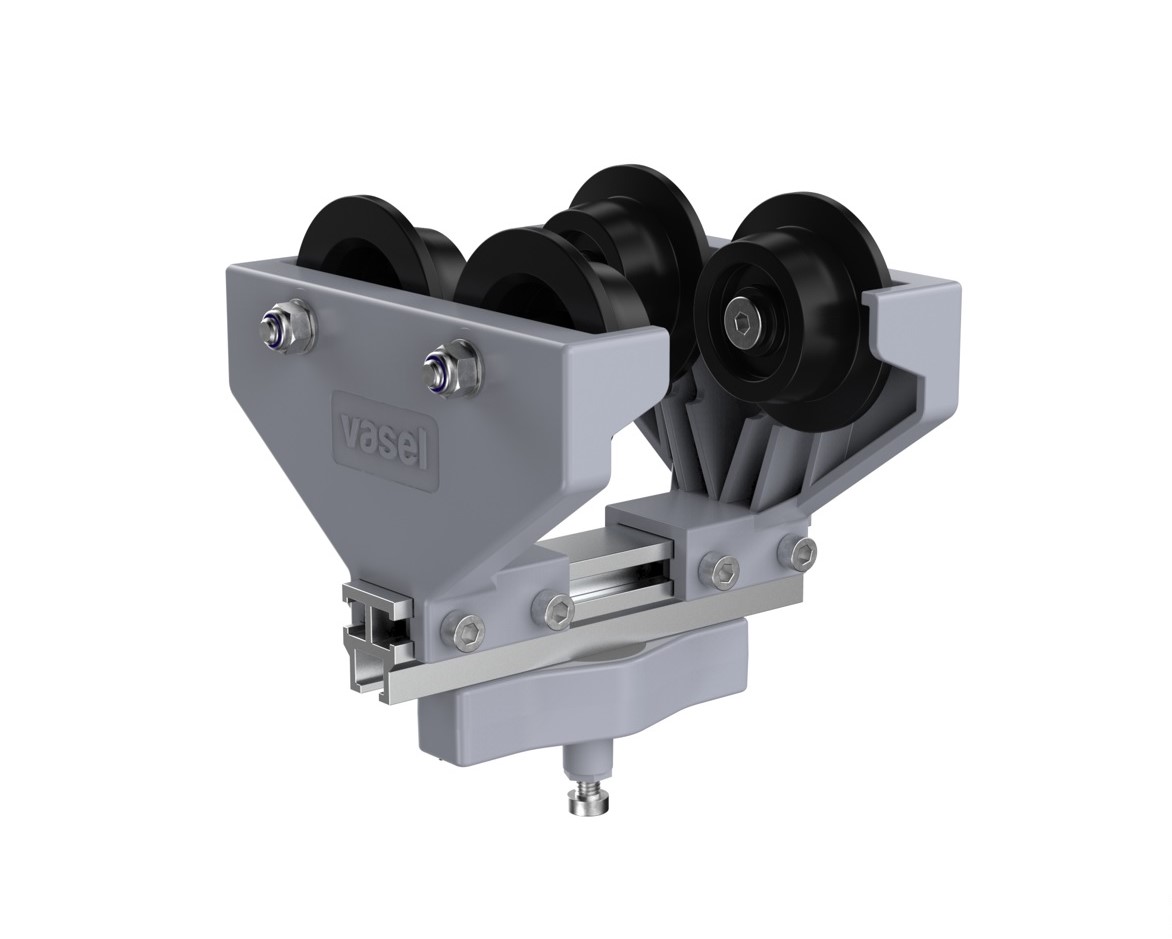 I-Beam Cable Trolley (4w) with balljoint for Roundform Cables (2010 Series)